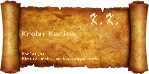 Krohn Karina névjegykártya